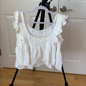 free people frilly white top